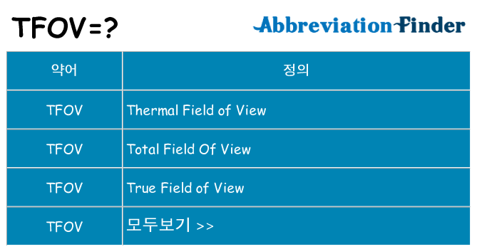 tfov 대 한 무엇을 서가