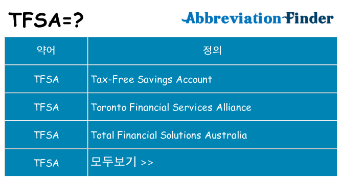 tfsa 대 한 무엇을 서가