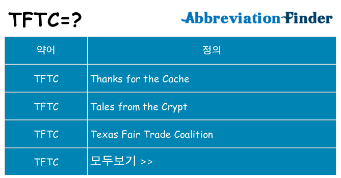 tftc 대 한 무엇을 서가