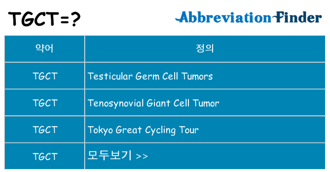 tgct 대 한 무엇을 서가