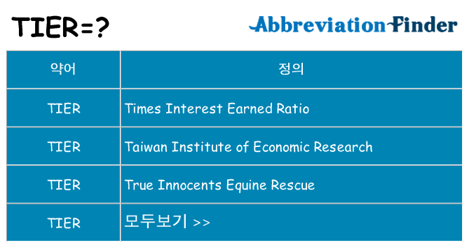 tier 대 한 무엇을 서가