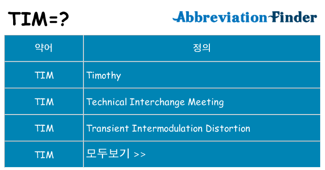 tim 대 한 무엇을 서가