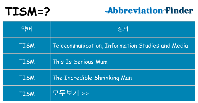 tism 대 한 무엇을 서가