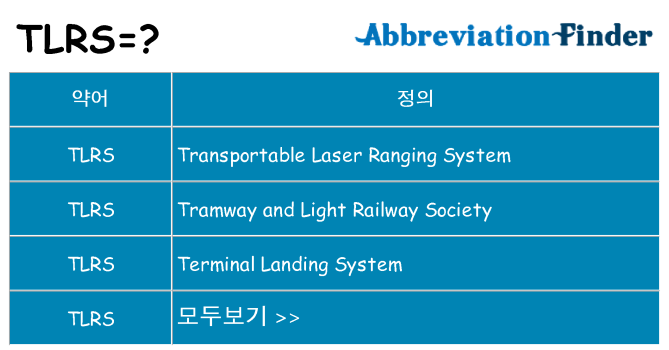 tlrs 대 한 무엇을 서가