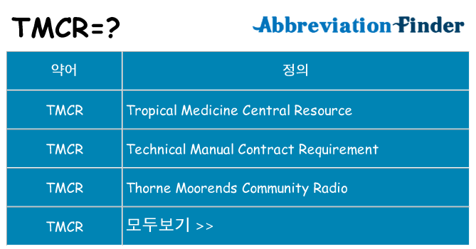 tmcr 대 한 무엇을 서가