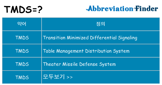 tmds 대 한 무엇을 서가