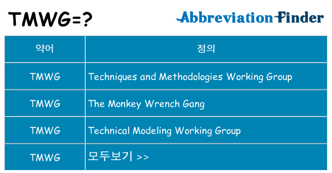 tmwg 대 한 무엇을 서가