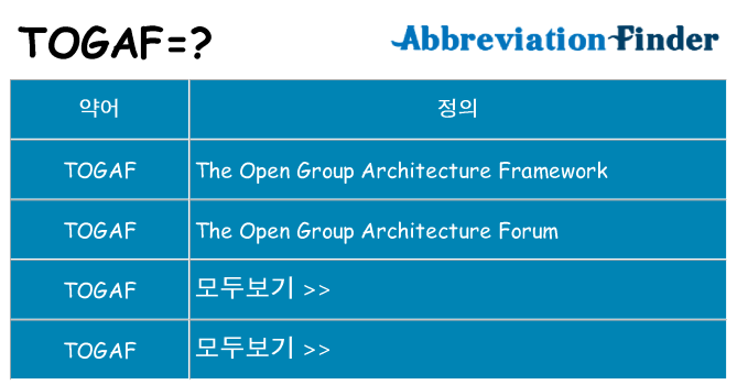 togaf 대 한 무엇을 서가