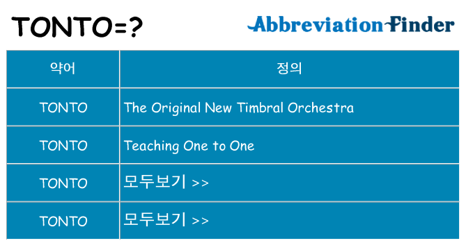 tonto 대 한 무엇을 서가