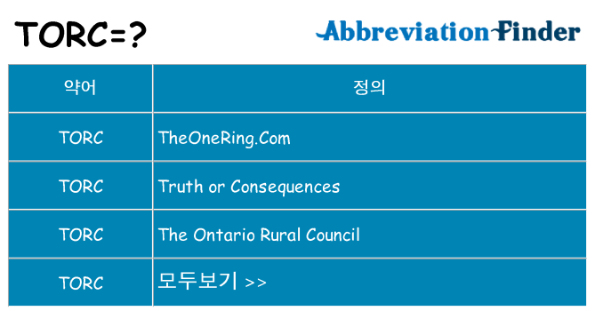 torc 대 한 무엇을 서가