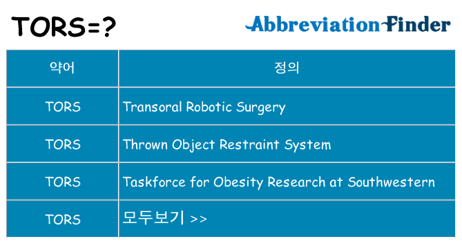 tors 대 한 무엇을 서가