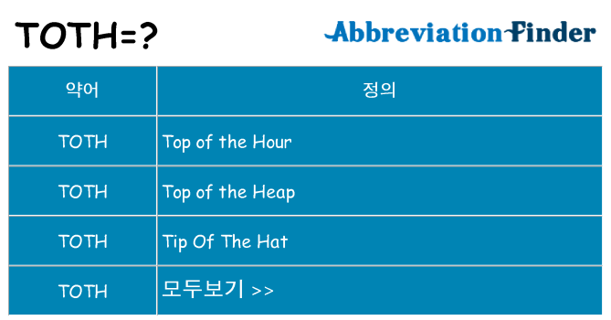 toth 대 한 무엇을 서가