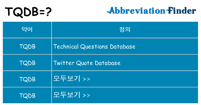 tqdb 대 한 무엇을 서가