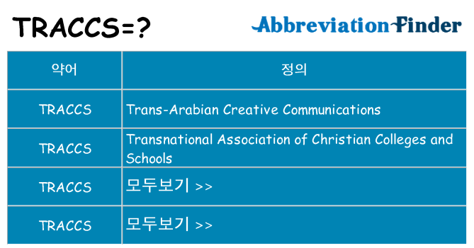traccs 대 한 무엇을 서가