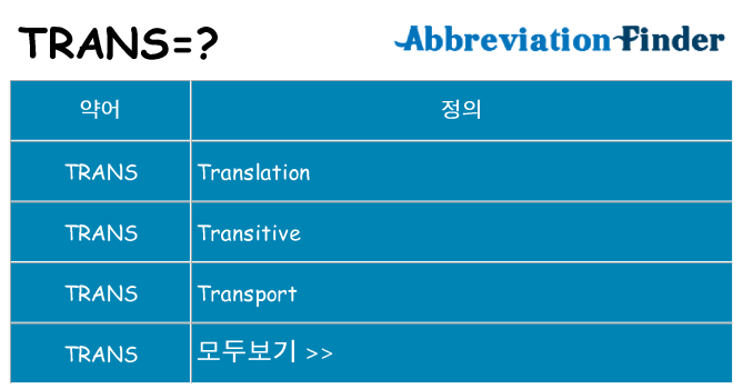 trans 대 한 무엇을 서가