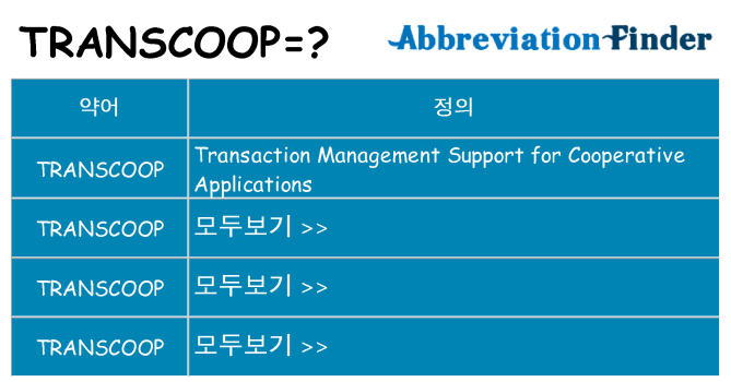transcoop 대 한 무엇을 서가