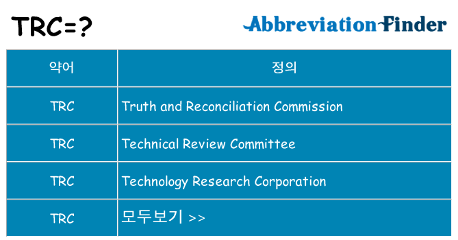 trc 대 한 무엇을 서가