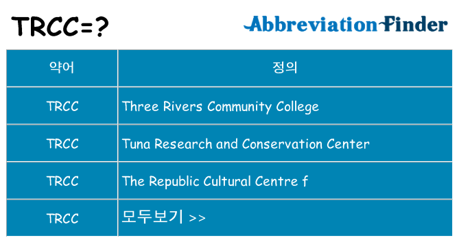 trcc 대 한 무엇을 서가
