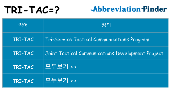 tri-tac 대 한 무엇을 서가