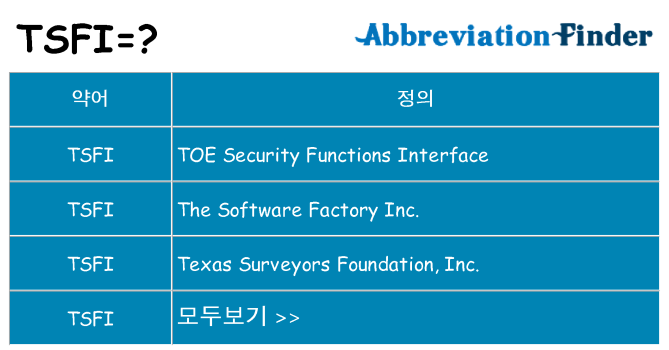 tsfi 대 한 무엇을 서가