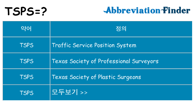 tsps 대 한 무엇을 서가