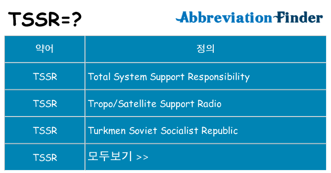 tssr 대 한 무엇을 서가