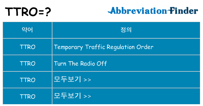 ttro 대 한 무엇을 서가