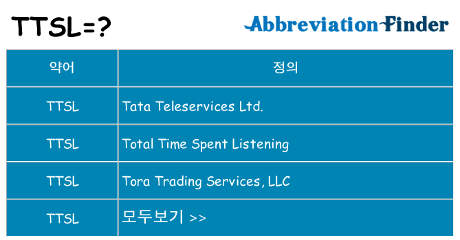 ttsl 대 한 무엇을 서가