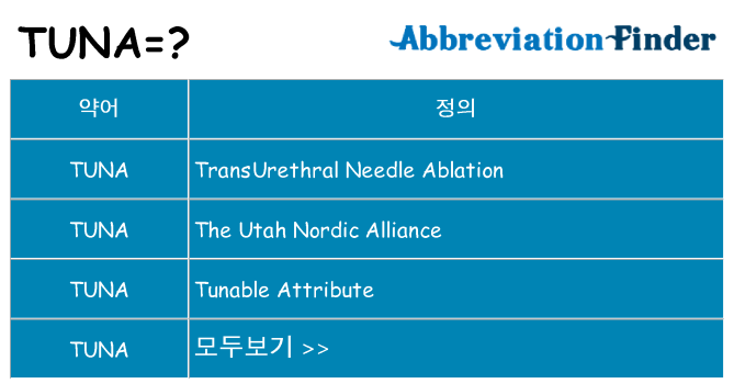 tuna 대 한 무엇을 서가