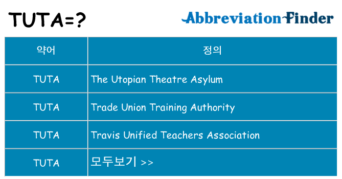 tuta 대 한 무엇을 서가