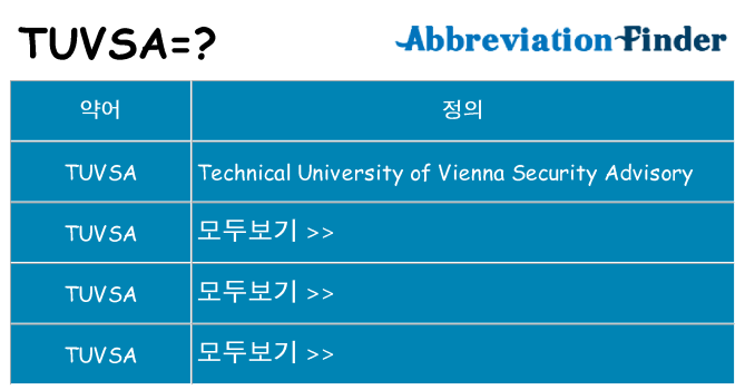 tuvsa 대 한 무엇을 서가