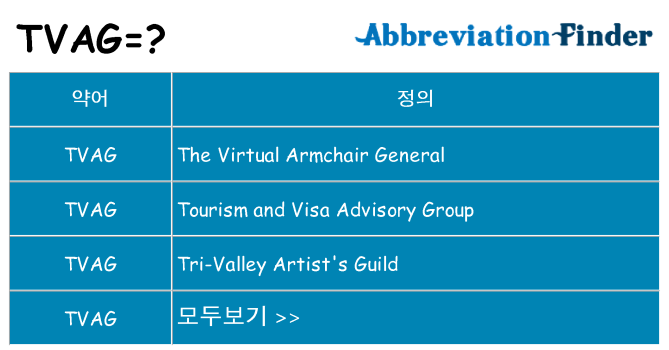 tvag 대 한 무엇을 서가