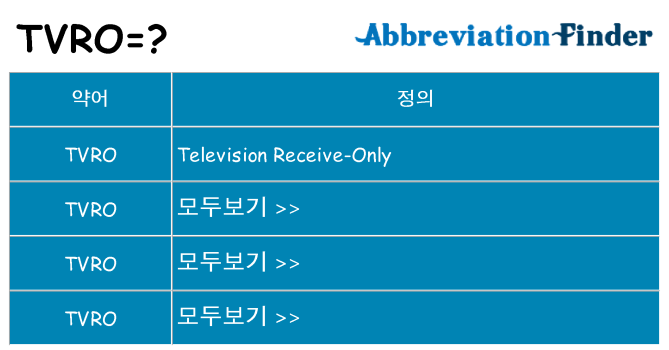 tvro 대 한 무엇을 서가
