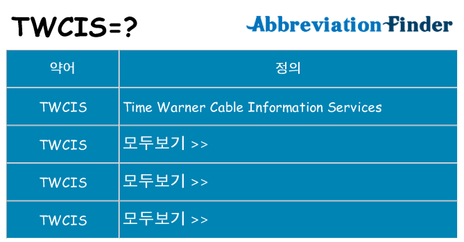 twcis 대 한 무엇을 서가