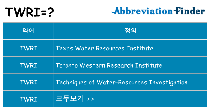 twri 대 한 무엇을 서가