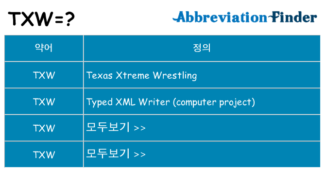 txw 대 한 무엇을 서가