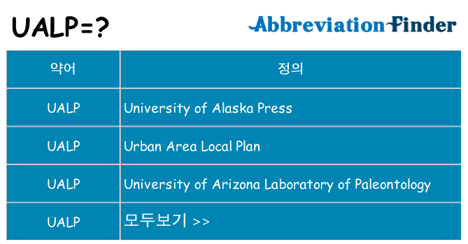 ualp 대 한 무엇을 서가