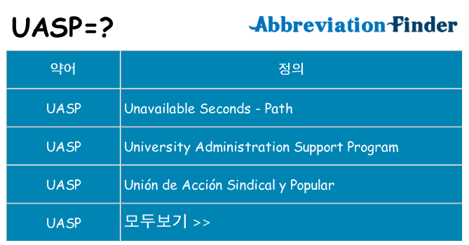 uasp 대 한 무엇을 서가