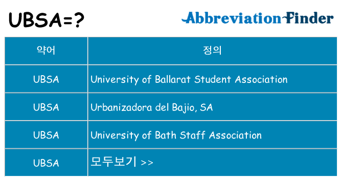 ubsa 대 한 무엇을 서가