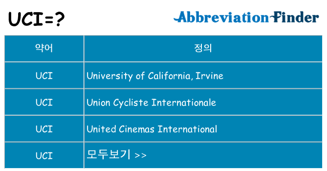 uci 대 한 무엇을 서가