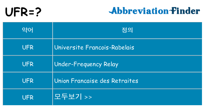 ufr 대 한 무엇을 서가