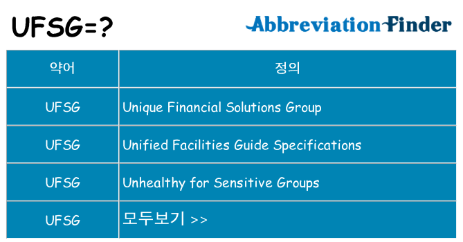 ufsg 대 한 무엇을 서가