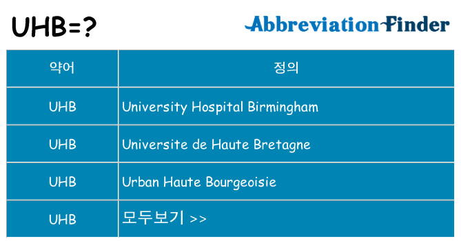 uhb 대 한 무엇을 서가