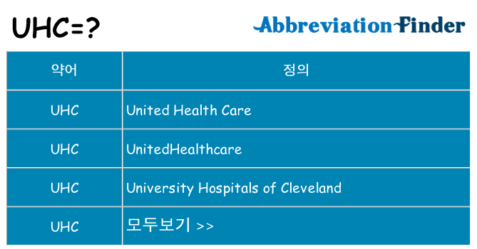 uhc 대 한 무엇을 서가