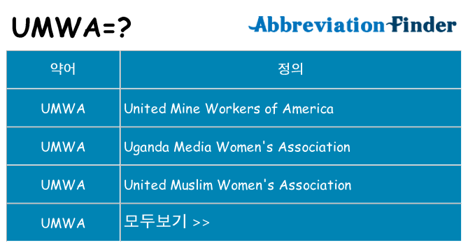 umwa 대 한 무엇을 서가