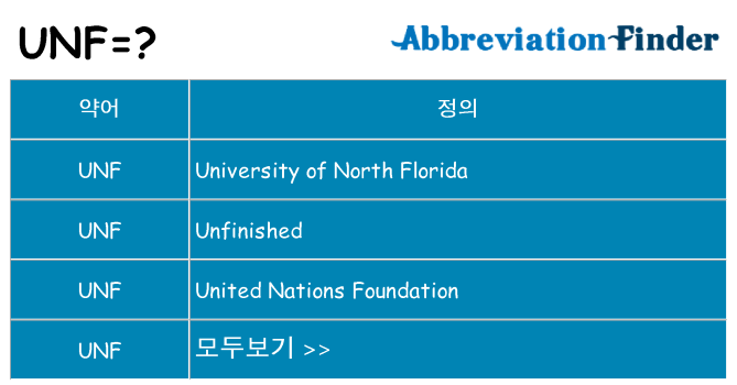 unf 대 한 무엇을 서가