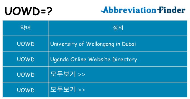 uowd 대 한 무엇을 서가