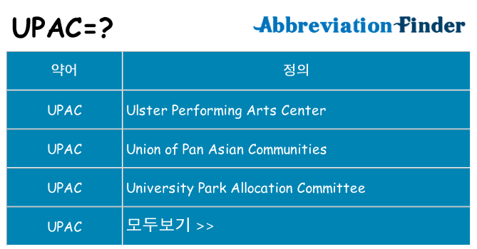 upac 대 한 무엇을 서가