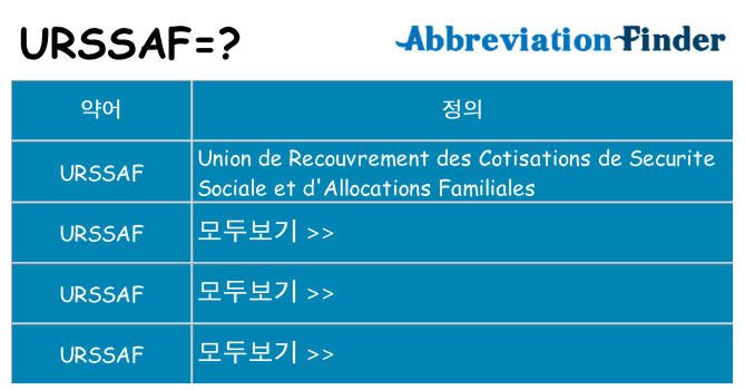 urssaf 대 한 무엇을 서가