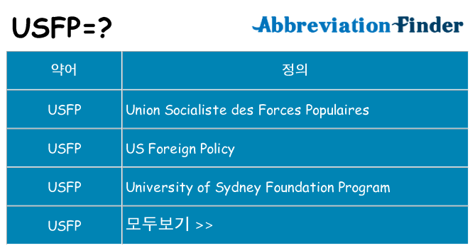 usfp 대 한 무엇을 서가